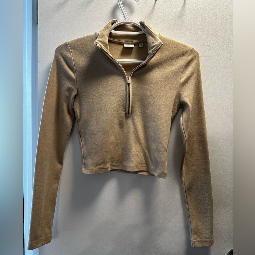 Sunday Best Cropped Quarter-Zip Pullover – XS